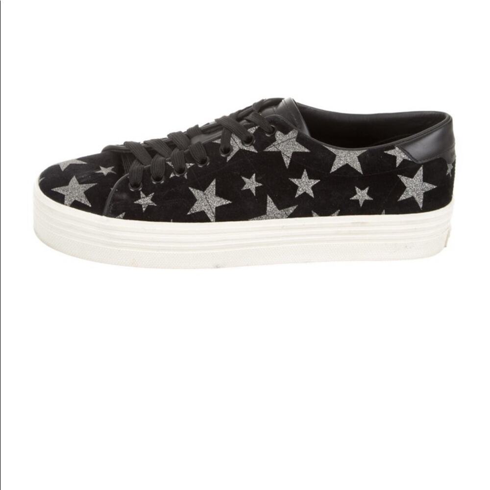 Saint‎ Laurent Court Classic Star Sneakers US 10 Black Silver